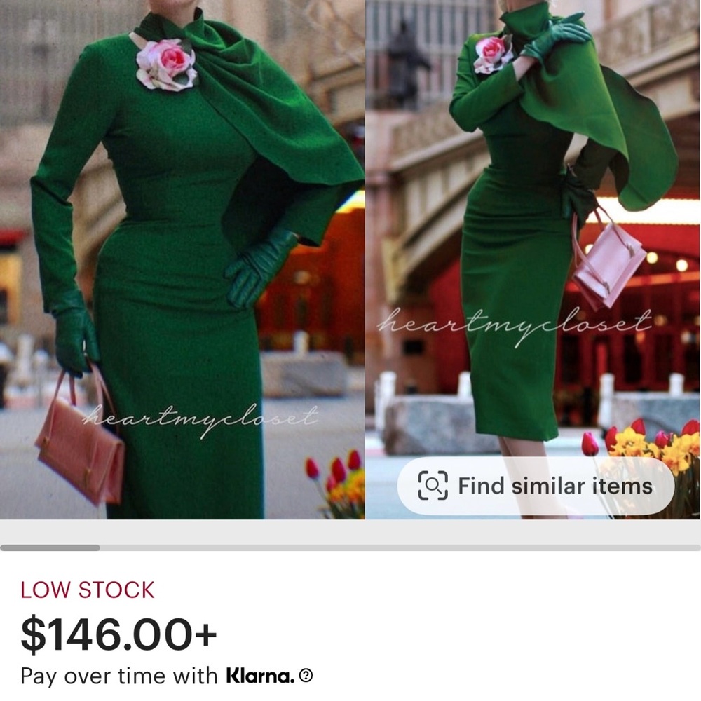 Custom Pinup Dress w Matching Cape in Royal Blue - Picture 6 of 10